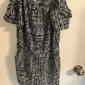 Black and White Geometric Pattern Romper